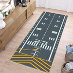 tapis moderne piste aéroport gris jaune blanc noir antidérapant salon chambre