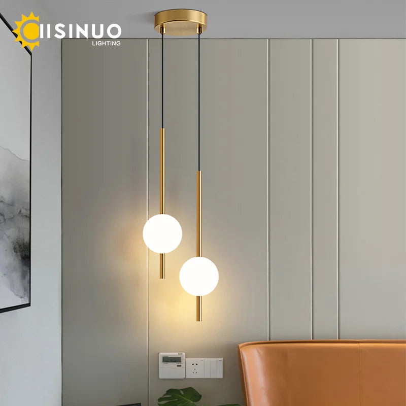 suspension lumineuse moderne or noir sphères blanches câble ajustable mural éclairage intérieur chambre salon