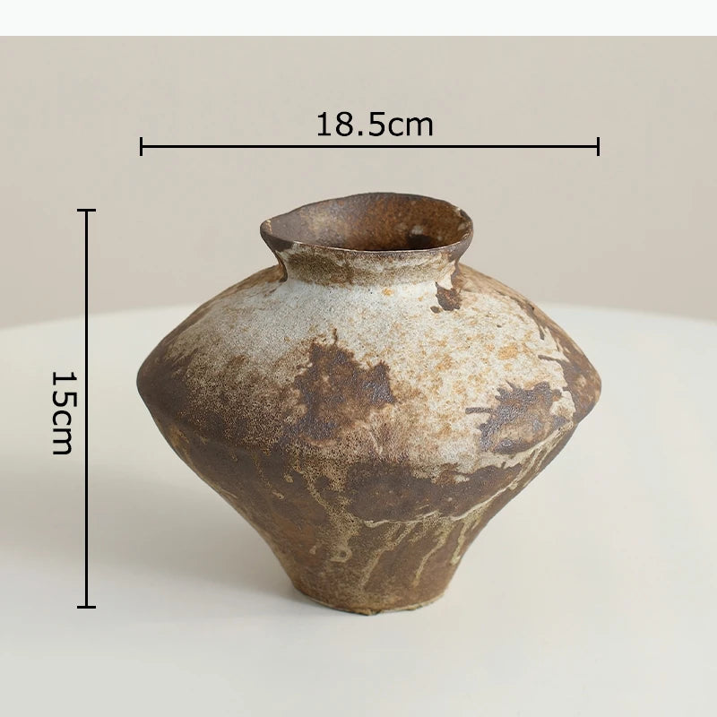 vase céramique rustique zen minimaliste beige marron blanc cassé orange naturellements