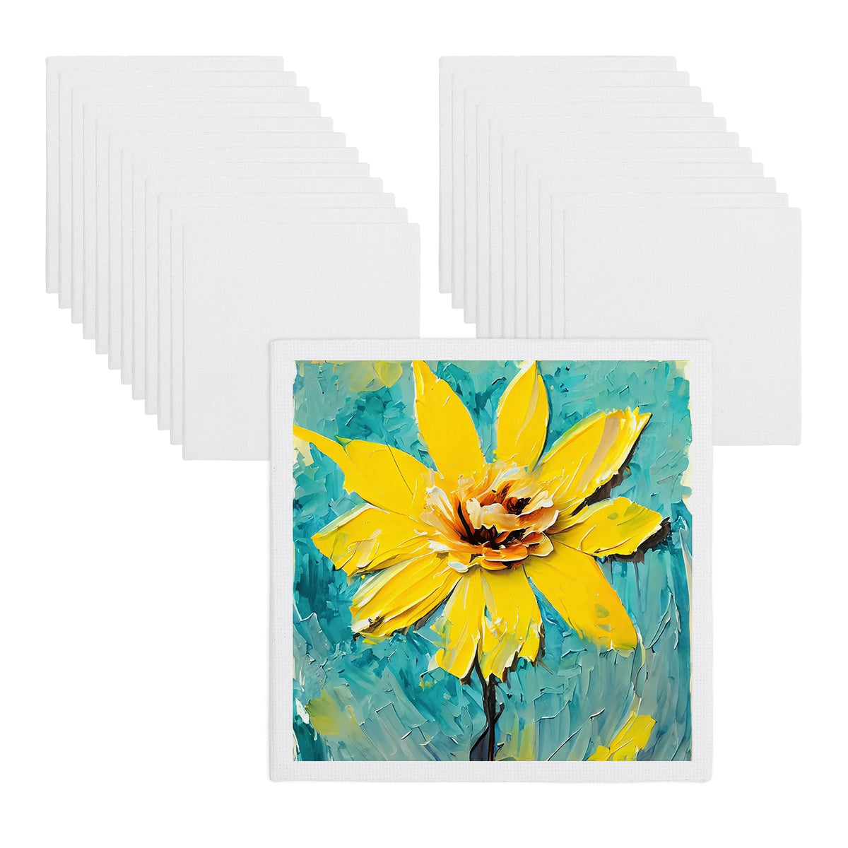toiles peinture coton blanches apprêtées 10cm 24 pièces minimaliste art aquarelle acrylique huile