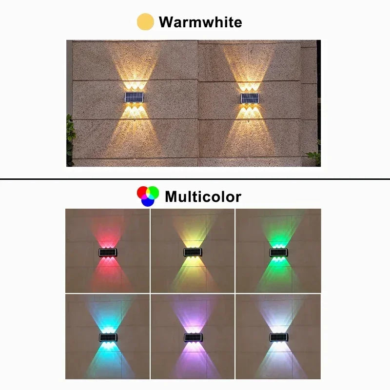 lampe murale solaire moderne noire panneau solaire cellules blanches éclairage extérieur led ip65