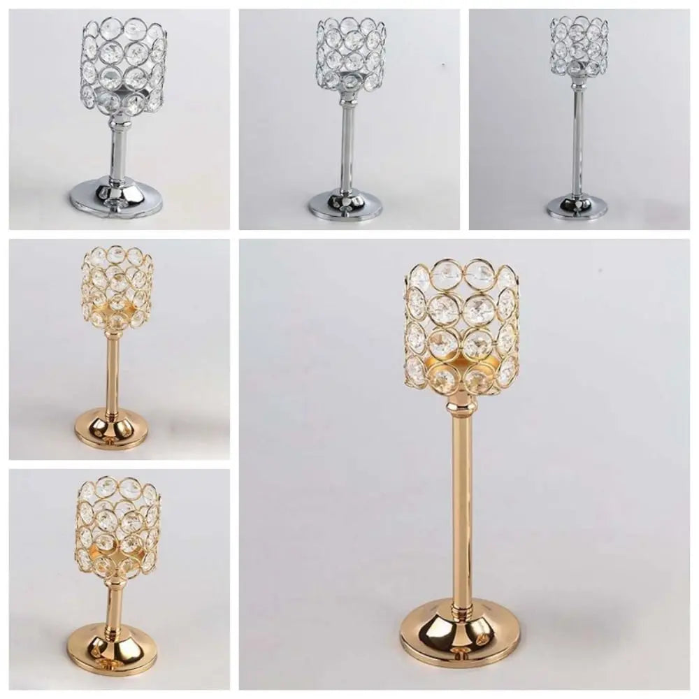 bougeoir moderne or argent cristal élégant table maison mariage