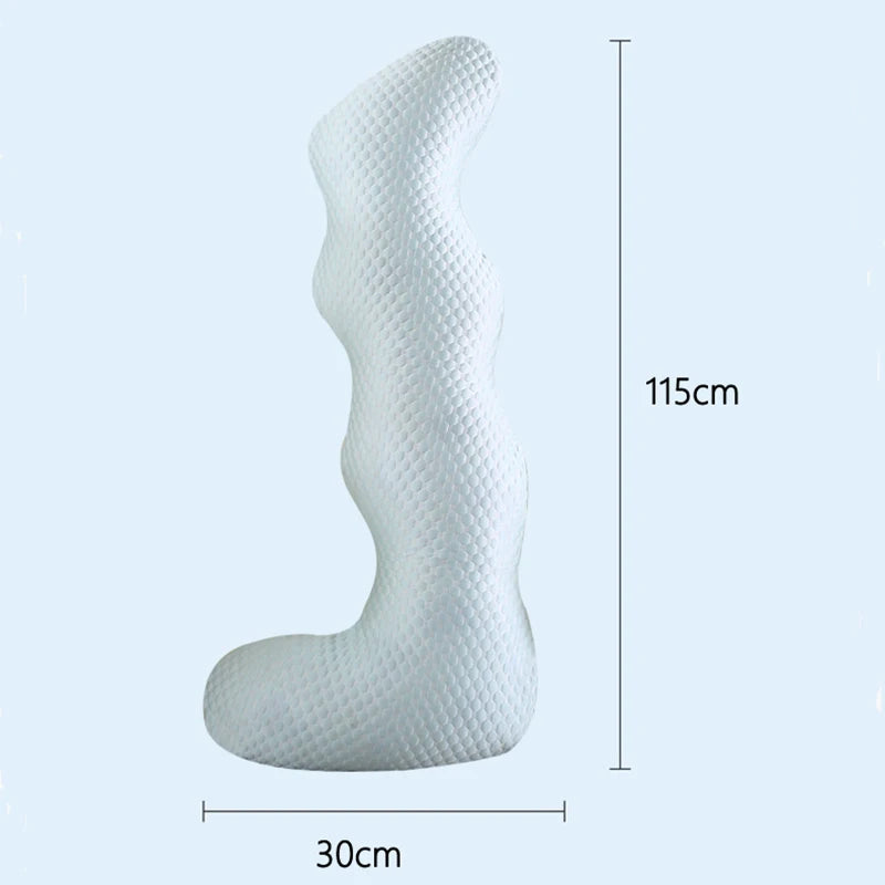 coussin ergonomique bleu clair texture géométrique contemporain mémoire forme dauphin anti apnée rafraîchissant été