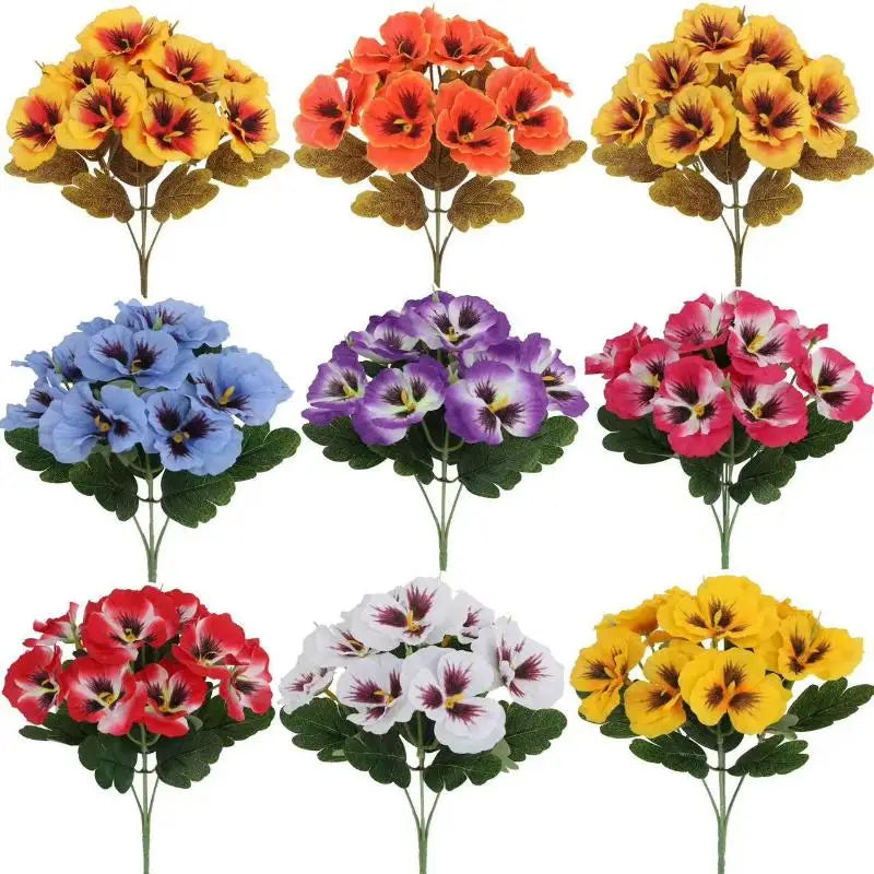 bouquets artificiels fleurs simples classiques rouge blanc rose jaune violetintérieur décoration maison fête