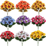 bouquets artificiels fleurs simples classiques rouge blanc rose jaune violetintérieur décoration maison fête