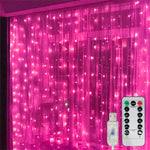 rideau lumineux led rose translucide moderne 300cm 300cm télécommande usb