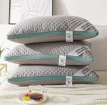 coussin gris motif géométrique moderne anti apnée therapy gonflable literie coton polyester qualite occlusion