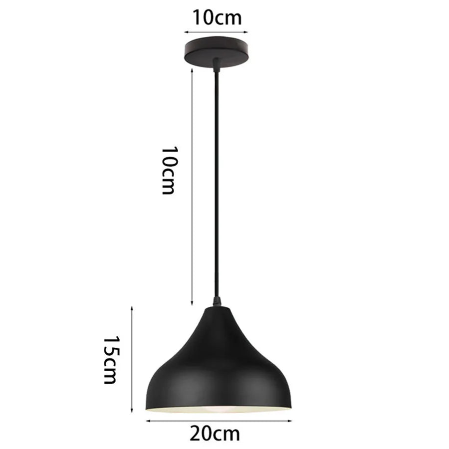 luminaire suspendu conique aluminium blanc noir moderne opaques salon chambre restaurant
