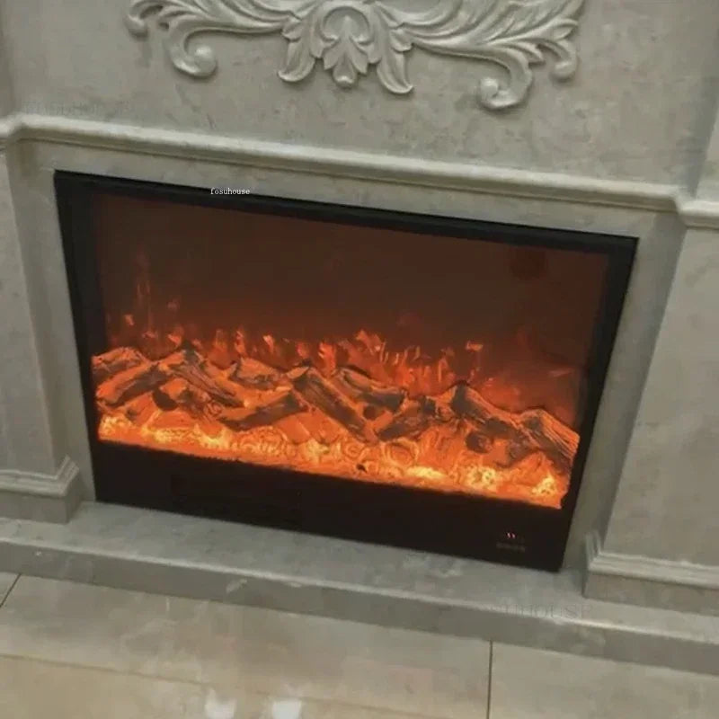 Cheminée électronique beige décoration
