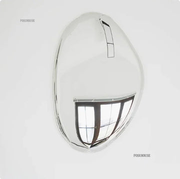 miroir moderne argenté géométrique deco murale chambre salon fixations adhésives grande taille various sizes