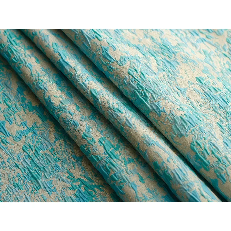 tissu polyester bleu clair texture marbrée tissu jacquard moderne résistant matériaux bricolage texturé opaque