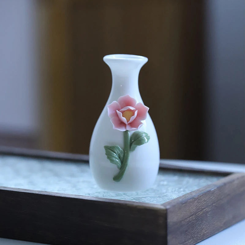 vases céramique artisanal poissons fleurs blanc bleu rouge vert