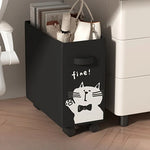 panier roulettes beige noir dessin chat fine organisation moderne adhésif sous articles divers