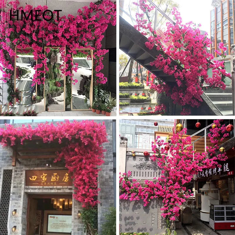 guirlande artificielle fleurs rose vif moderne décoration intérieure mariage anniversaire événementôtel chambre