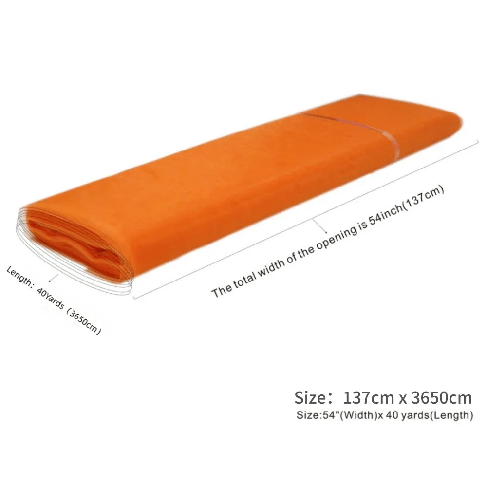 tulle polyester blanc orange rose fin élégant bricolage mariage anniversaire 137cm 3650cm