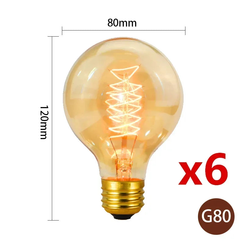 ampoule edison filamente spiral dorée vintage 360° lumens e27 transparente
