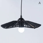 suspension lumineuse moderne tissée noir beige ampoule câble artisanal opacité chambre salon