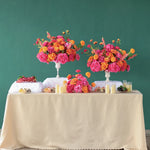 décoration événement rose vif orange artificielle bouquet mariage anniversaire intérieur moderne élégant