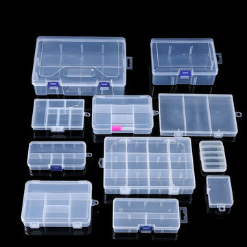 boîtes rangement transparentes empilables clips compartiments garage organisation bijoux diamants artisanat pilules
