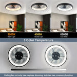 ventilateur moderne lumière led noir télécommande vitesses lames rond summer winter mode