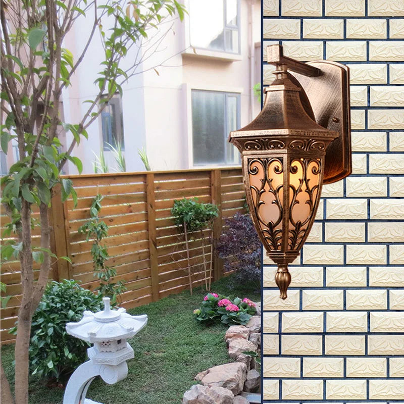 lampe murale classique dorée ornements floraux vintage éclairage maison fixations vis led ip65