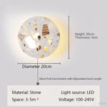 lampe murale pierre LED blanc minimaliste texture granulaire 220V 249 2000lm interrupteur câble