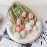 boucles rideau tulipes rose blanc vert violet ruban décoratives floral accessoires bricolage mariage