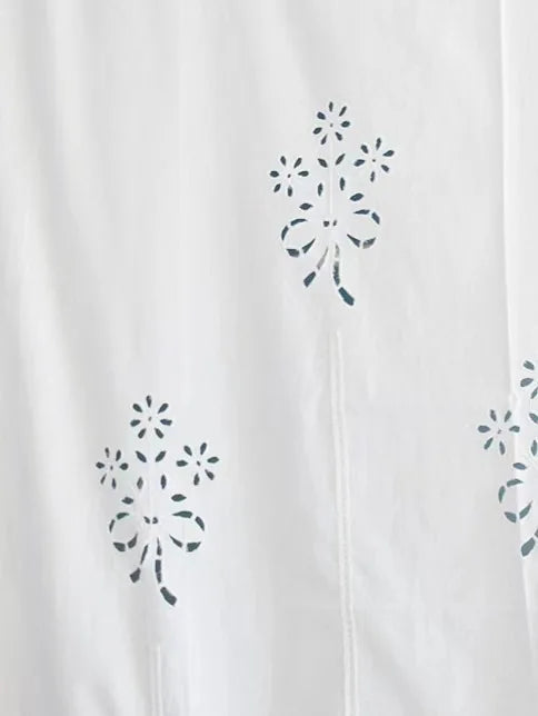 rideaux fenêtre lin beige floral semi transparent rustique franges domestique pastorale