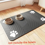 tapis absorbant animaux compagnie imperméable antidérapant gris blanc rayures empreintes pattes moderne clips