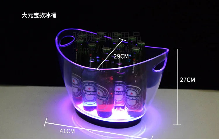 seau bouteilles transparent moderne clips lumineux led rechargeable via usb