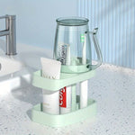 support rangement salle bain blanc moderne pratique adhésif flacon crème brosse dents gel dentaire