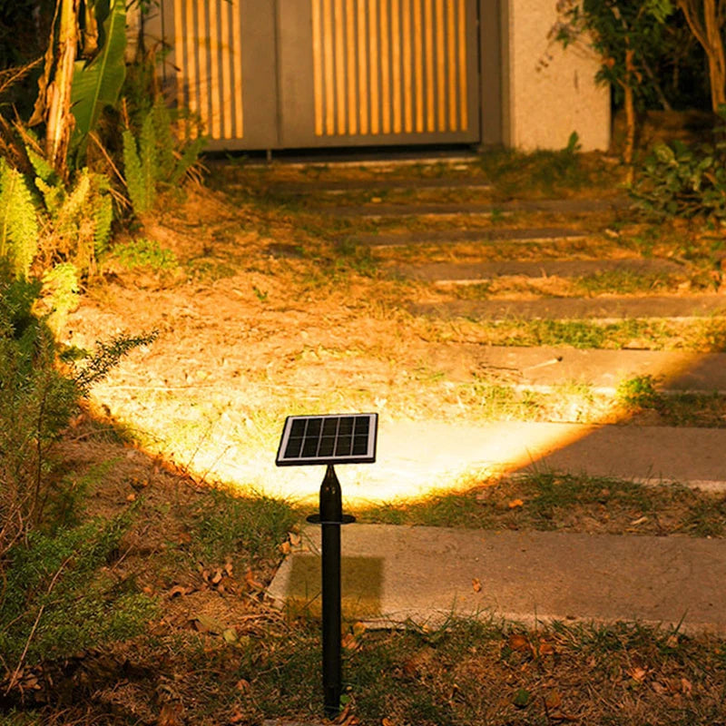 projecteurs solaires énergie solaire lampes modernes noires extérieures autonomes led pied terre