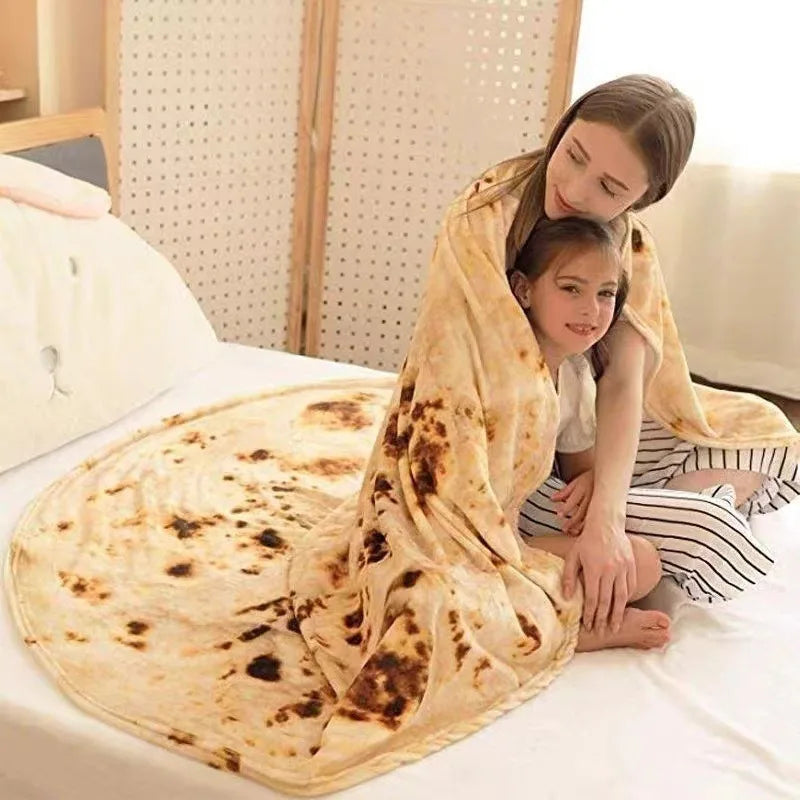 couverture polaire moderne pizza imprimée bébé portable diamètre 145cm 175cm 95cm chambre décoration maison