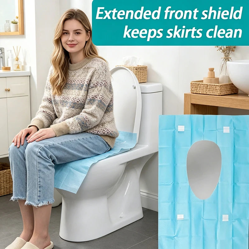 couvre siège toilette jetable blanc plissé pratique 10 pièces 46cm 48cm 37cm 39cm pack