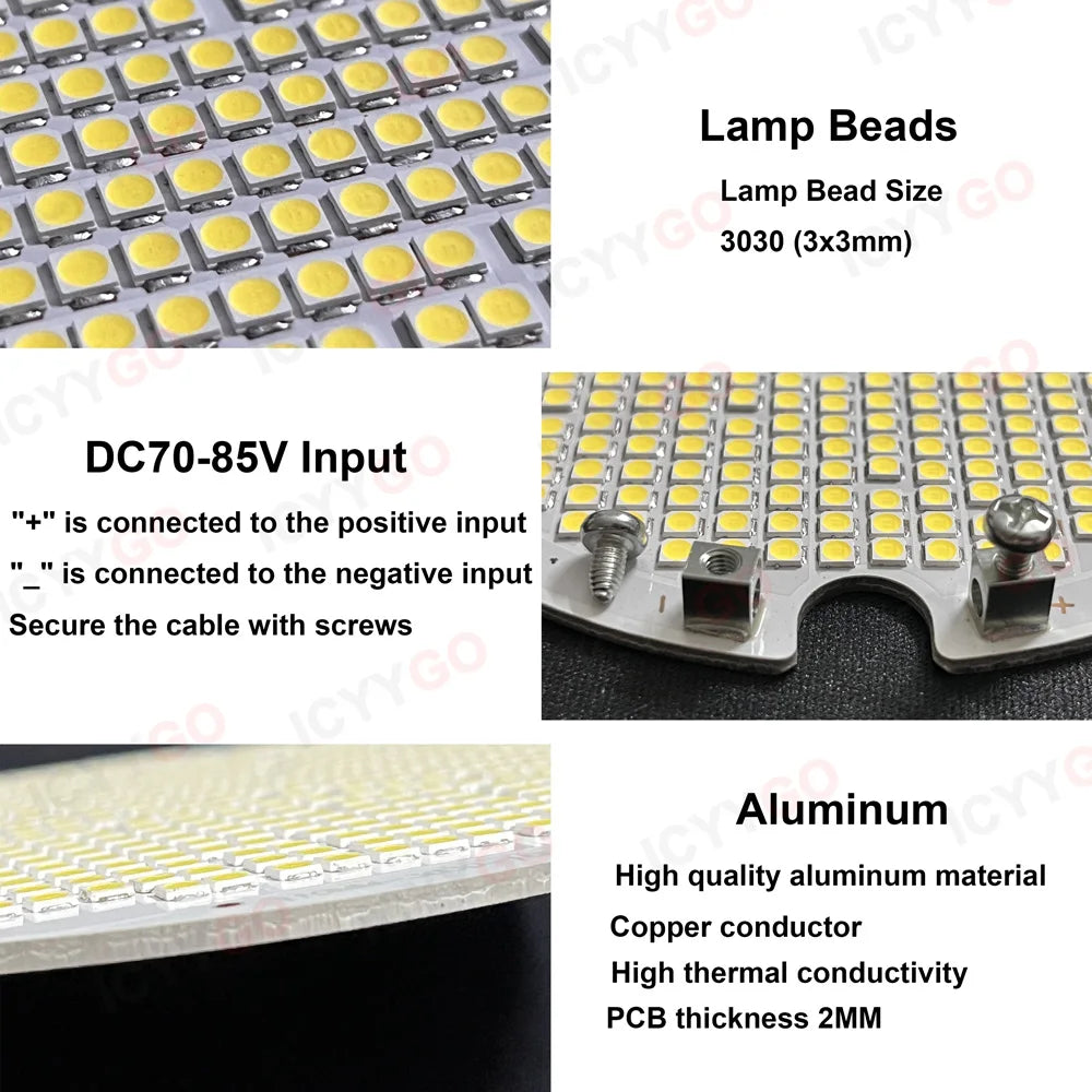 plaque led moderne blanc 6000k 300w 400w grille led fixations vis aluminium contemporainextérieur