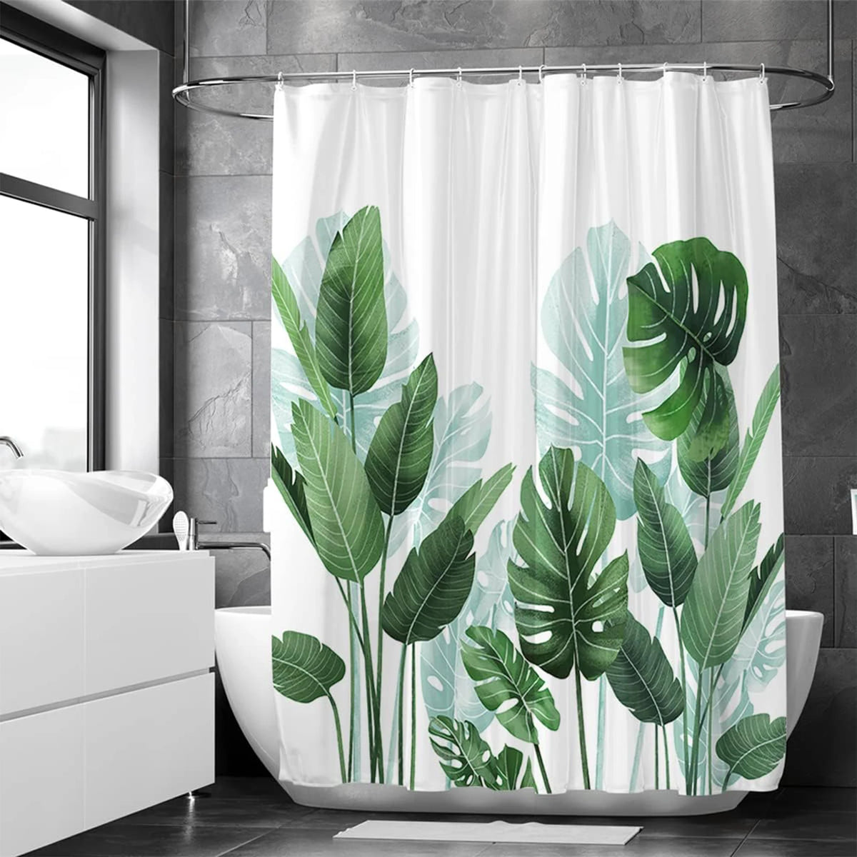 rideau douche moderne transparent rose aimants lestés blanc gris respectueux environnement