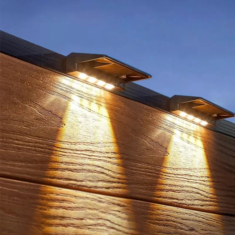lumières solaires led modernes noires bleues ip65 adhésives extérieures pack appliques murales autonomes