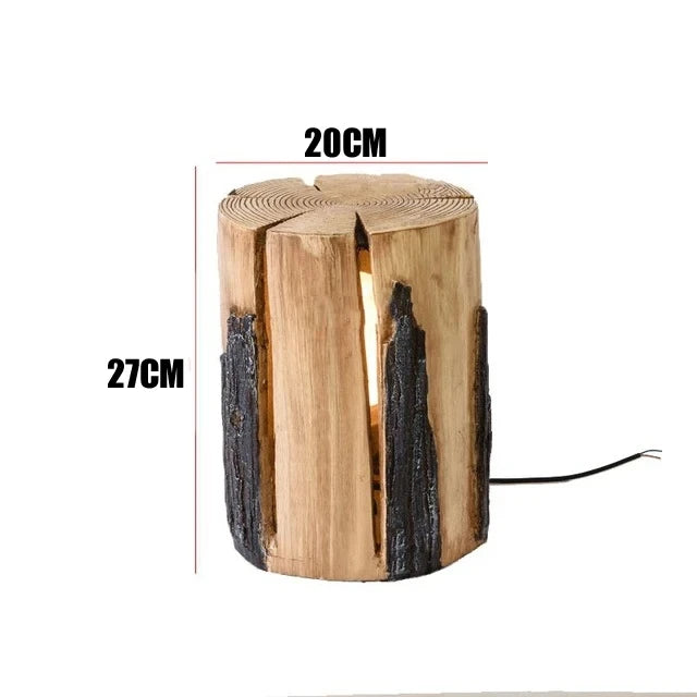 lampe extérieure ip65 marron clair moderne filament lumineux tronc d'arbre rayures naturelles résistante insectes
