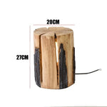 lampe extérieure ip65 marron clair moderne filament lumineux tronc d'arbre rayures naturelles résistante insectes