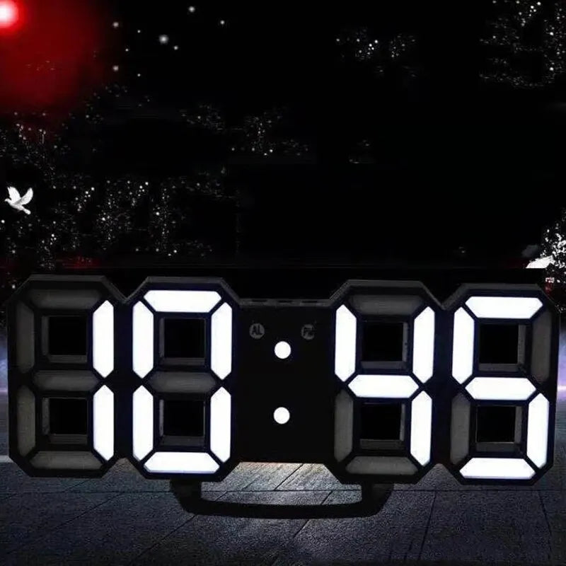 Mini horloge murale LED 3D design blanc