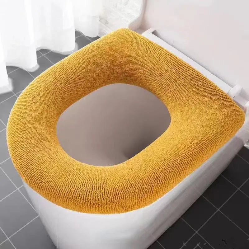 couvre siege toilette gris rose bleu violet jaune vert doux chaud adhésif lavable respectueux