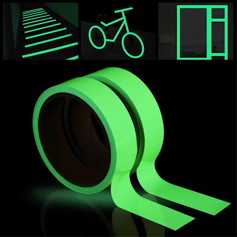 ruban luminescent vert fluo adhésif étanche moderne 10mm 15mm 20mm glow tape