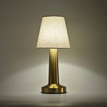 lampe table moderne or abat jour tissu rechargeable tactile chambre coucher led beigeclair