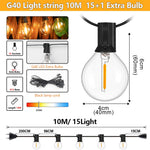 guirlande lumineuse led ampoules globe vintage décoration maison 220v 100ft 30mètres