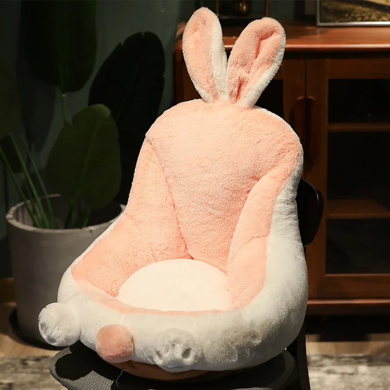 coussin chaise doux motif animal moderne oreilles pattes queue beige rose vert clair