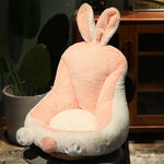 coussin chaise doux motif animal moderne oreilles pattes queue beige rose vert clair
