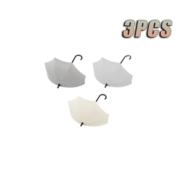 porte clés porte savon ombrelle moderne minimaliste beige rose gris blanc texture ombrelle crochets