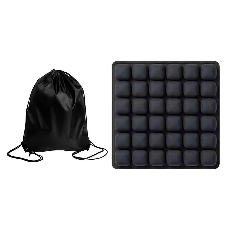 coussin siège gonflable mousse pu noir contemporain valve intégrée massage rond boudins opacité chambre