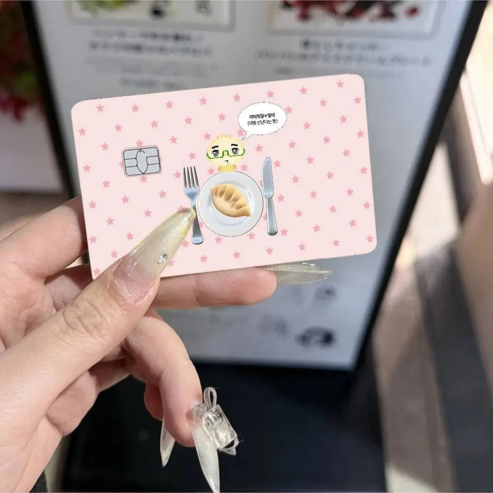 autocollants cartes bancaires dessin animé mignon personnages adhésifs réutilisables imperméables classiques féminins