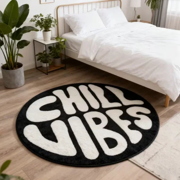 tapis moderne géométrique hexagones noir blanc salon chambre salle bain 80x80cm 120x120cm PVC polyester